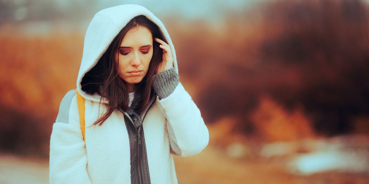 woman with sad seasonal affective depression