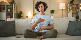 woman using meditation to help anxiety