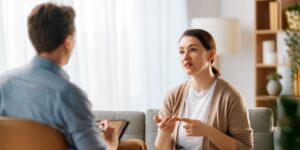 psychiatrist with patient