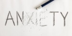 anxiety word erased by pencil