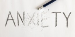 anxiety word erased by pencil