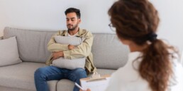 man in therapy for ptsd